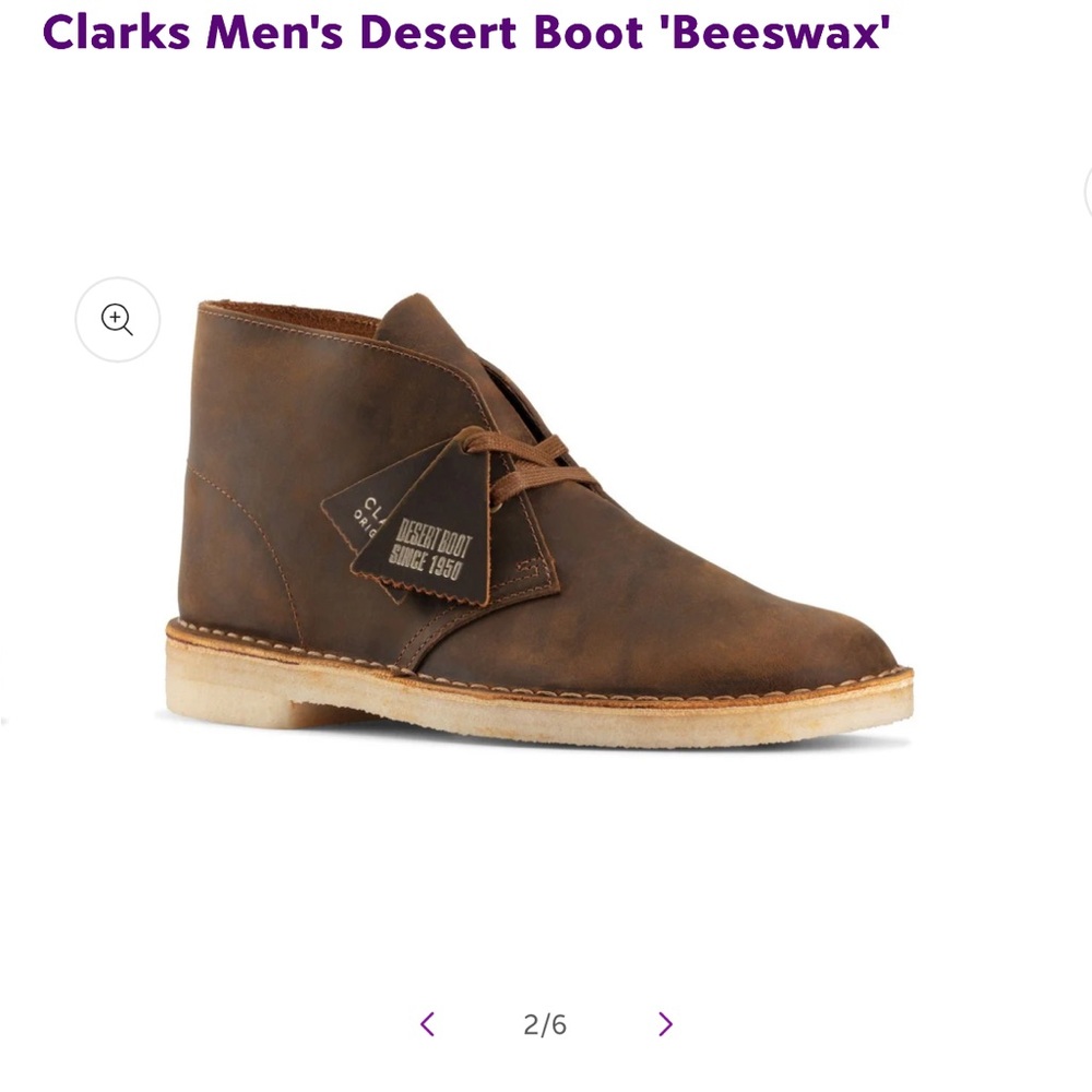 NEW CLARKS Desert Boot Leather Beeswax 9.5
